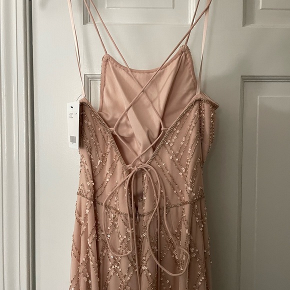 NWT Adrianna Papell Lace-Up Back Halter Dress - Picture 2 of 4